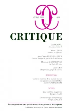 Couverture du produit · Revue Critique, numéro 623