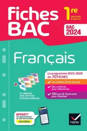 Couverture du produit · Fiches bac Français 1re générale & techno Bac 2024: avec les oeuvres au programme 2023-2024