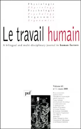 Couverture du produit · Travail humain, numéro 1, tome 63, 2000
