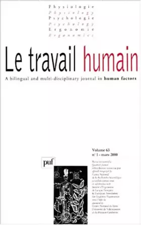 Couverture du produit · Travail humain, numéro 1, tome 63, 2000
