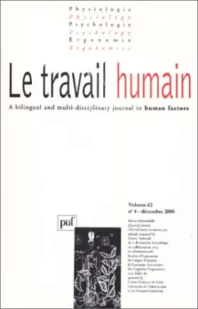Couverture du produit · travail humain 2000, vol. 63 (4)