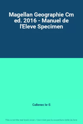 Couverture du produit · Magellan Geographie Cm ed. 2016 - Manuel de l'Eleve Specimen