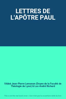 Couverture du produit · LETTRES DE L'APÔTRE PAUL