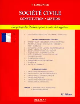 Couverture du produit · Société civile, 13e édition. Constitution - Gestion