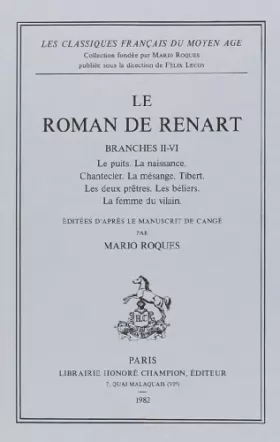 Couverture du produit · Roman de Renart. Branches 2-6. Texte