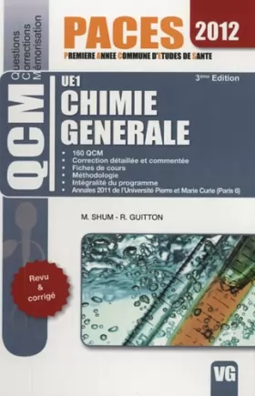 Couverture du produit · Chimie Générale 2012 UE1