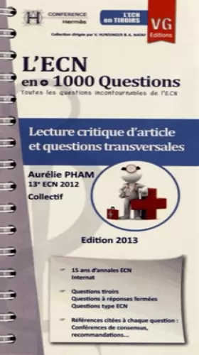 Couverture du produit · Lecture critique d'article et questions transversales : L'ECN en + 1000 Questions