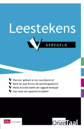 Couverture du produit · Leestekens geregeld: genootschap onze taal