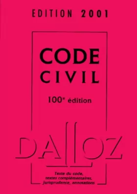 Couverture du produit · Code civil 2001