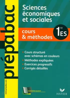 Couverture du produit · Sciences économiques et sociales 1e ES : Cours & méthodes