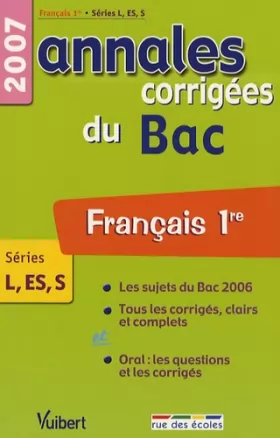 Couverture du produit · Français Séries L-ES-S : Annales corrigées du Bac