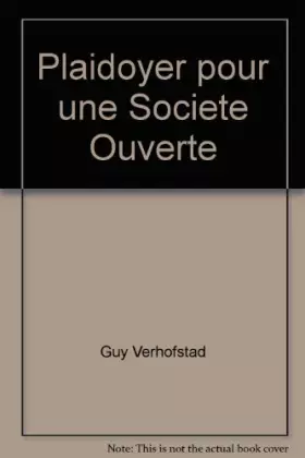 Couverture du produit · Plaidoyer pour une Societe Ouverte