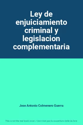 Couverture du produit · Ley de enjuiciamiento criminal y legislacion complementaria