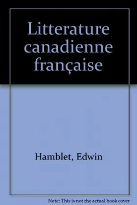 Couverture du produit · Littérature canadienne française