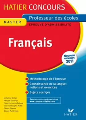 Couverture du produit · Concours de professeur des écoles, Français : Epreuve écrite d'admissibilité