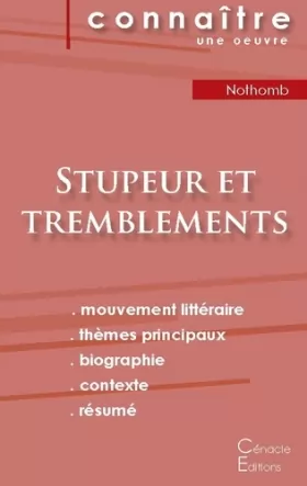 Couverture du produit · Fiche de lecture Stupeur et tremblements de Amélie Nothomb (analyse littéraire de référence et résumé complet)