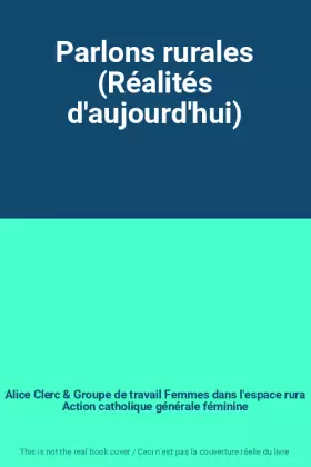 Couverture du produit · Parlons rurales (Réalités d'aujourd'hui)
