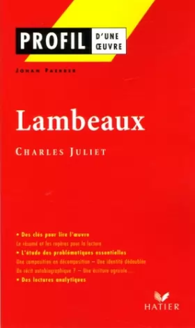 Couverture du produit · Lambeaux de Charles Juliet