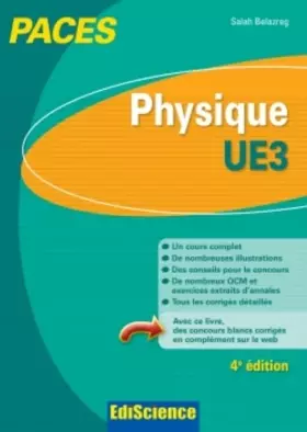 Couverture du produit · Physique-UE3 PACES - 4e éd.: Manuel, cours + QCM corrigés