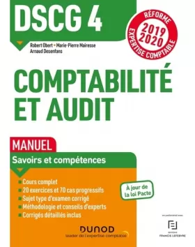 Couverture du produit · DSCG 4 Comptabilité et audit - Manuel - Réforme 2019-2020: Réforme Expertise comptable 2019-2020 (2019-2020)