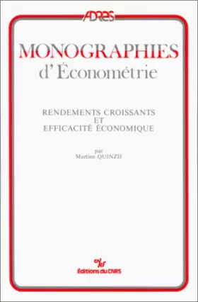 Couverture du produit · Rendements croissants et efficacité économique