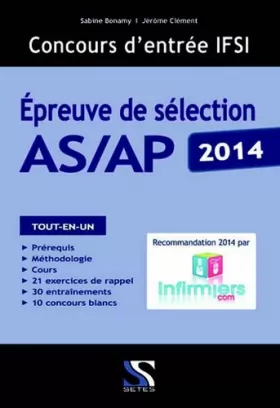 Couverture du produit · Concours infirmier Epreuve de sélection AS/AP 2014