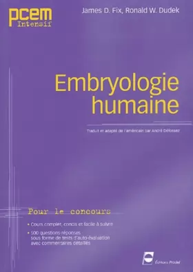 Couverture du produit · Embryologie humaine