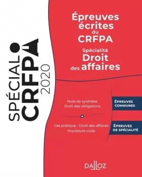 Couverture du produit · Epreuves écrites du CRFPA: Spécialité Droit des affaires