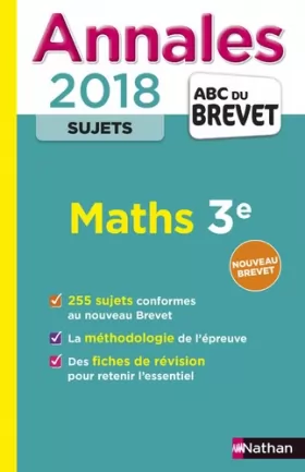 Couverture du produit · Annales ABC du Brevet Sujets Maths 2018