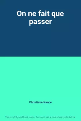 Couverture du produit · On ne fait que passer