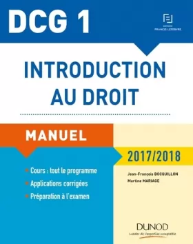 Couverture du produit · DCG 1 - Introduction au droit 2017/2018 - 11e éd. - Manuel: Manuel (2017-2018)