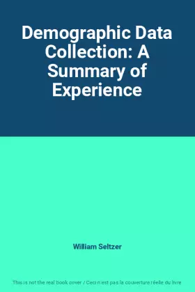 Couverture du produit · Demographic Data Collection: A Summary of Experience