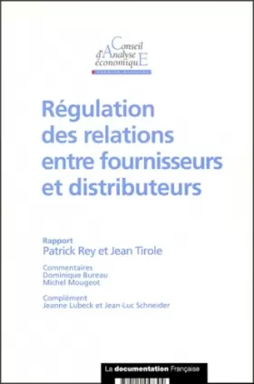 Couverture du produit · Régulation des relations entre fournisseurs et distributeurs