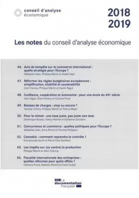 Couverture du produit · Les notes du conseil d'analyse économique 2018-2019