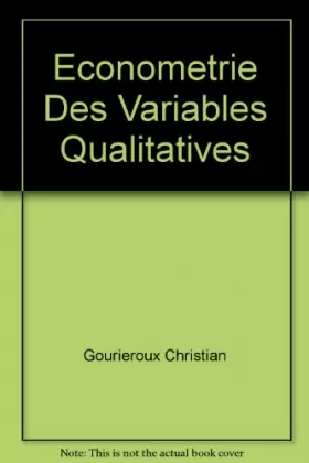 Couverture du produit · Économétrie des variables qualitatives (Économie et statistiques avancées)