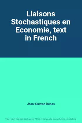 Couverture du produit · Liaisons Stochastiques en Economie, text in French