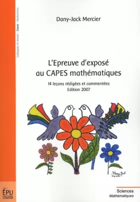 Couverture du produit · L'Epreuve d'exposé au CAPES mathématiques : 14 leçons rédigées et commentées
