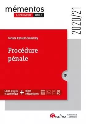 Couverture du produit · Procédure pénale: Intègre les dispositions de la réforme de la justice entrées en vigueur début 2020 (2020)
