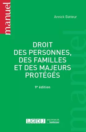 Couverture du produit · Droit des personnes, des familles et des majeurs protégés