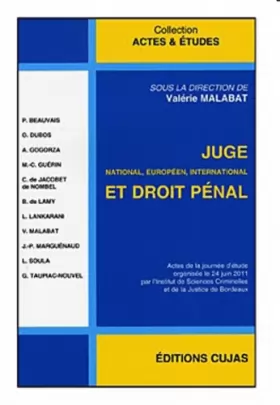 Couverture du produit · Juge national, européen, international et droit pénal