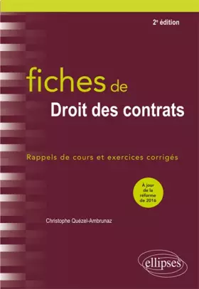 Couverture du produit · Fiches de droit des contrats - 2e édition