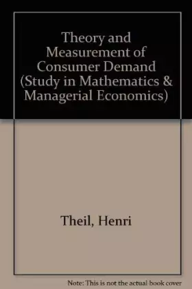 Couverture du produit · Theory and Measurement of Consumer Demand: v. 2
