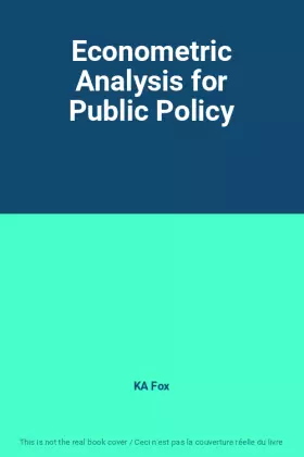 Couverture du produit · Econometric Analysis for Public Policy