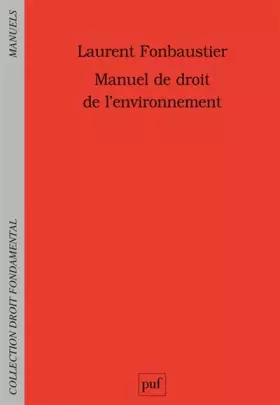 Couverture du produit · Manuel de droit de l'environnement