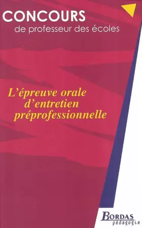Couverture du produit · L'EPR.ORALE D'ENTRETIEN PREPROFESSIONNEL    (Ancienne Edition)