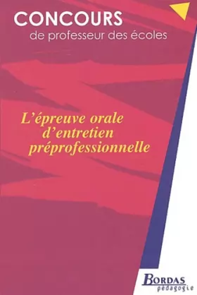 Couverture du produit · L'EPR.ORALE D'ENTRETIEN PREPROFESSIONNEL    (Ancienne Edition)