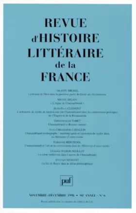 Couverture du produit · Revue d'histoire littéraire de la France, n° 6 : Chateaubriand