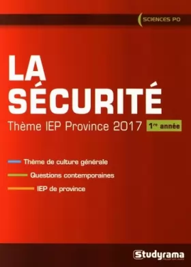 Couverture du produit · La sécurité : Thème iep province 2017 1ere année