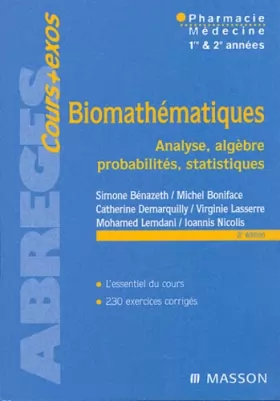 Couverture du produit · Biomathématiques : Analyse - Algèbre - Probabilités - Statistiques