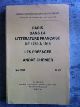 Couverture du produit · Cahiers de l'association internationale des études françaises N° 42 1990 - Paris dans la littérature française de 1780 à 1914